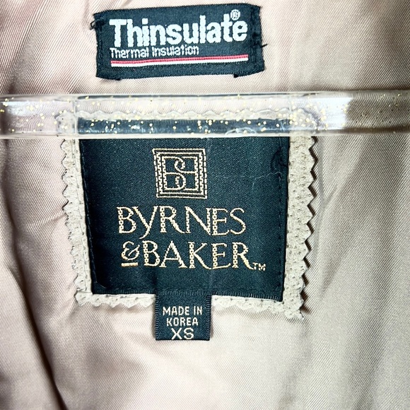 BYRNES & BAKER |✨VINTAGE 80s!!✨Tan Animal Print Suede Tied Leather Jacket Coat - Picture 9 of 16